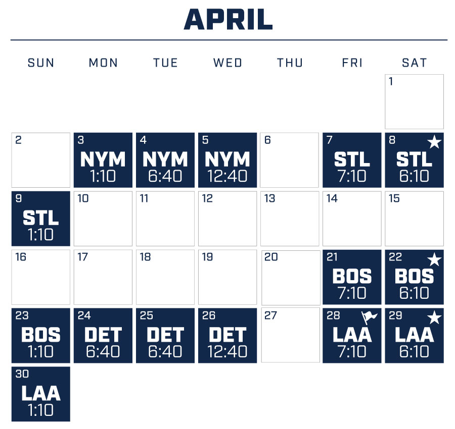 Yankees Printable Schedule